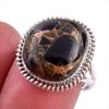 Натуральный Черный Медный Турмалин Драгоценный Камень 925 Проба Стерлинговое Серебро Кольцо Р.8 W7w17