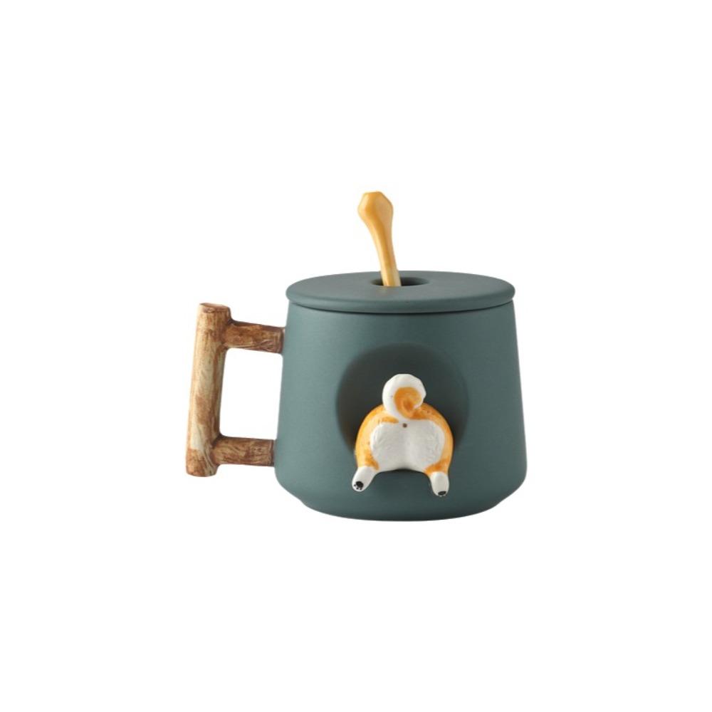 420ml 3D Ceramic Mug Dog Design Milk Tea Cup Creative Tea Cup Cafes