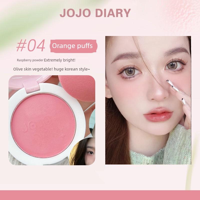Cute Monochrome Blush Mashed Potatoes Rouge Nature Expansion Brightening Repair Students Look White and Flat Price with Mushroom Powder Puff
