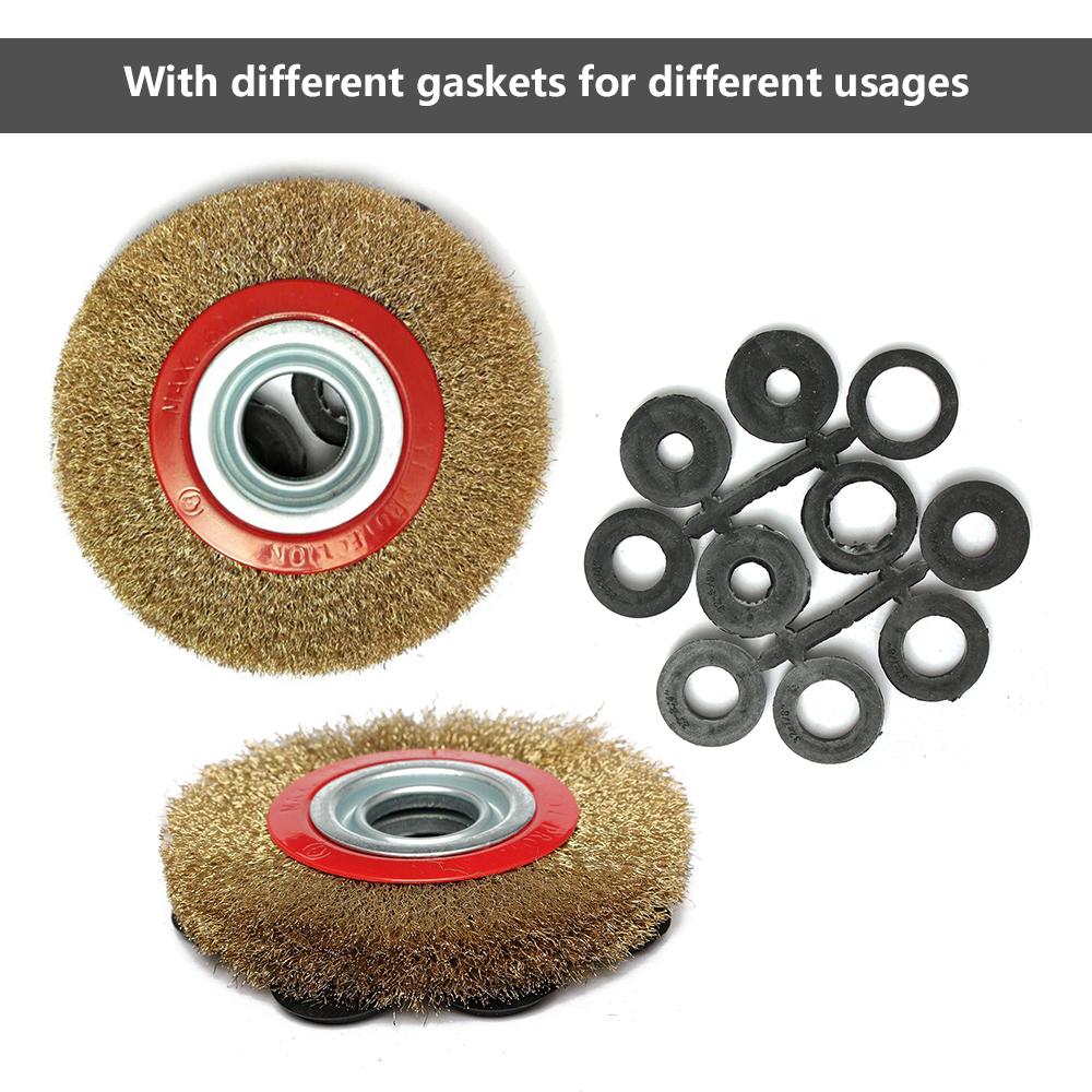 6-дюймовая проволочная колесная щетка из нержавеющей стали для настольной шлифовальной машины, полировки, удаления заусенцев, ржавчины и краски