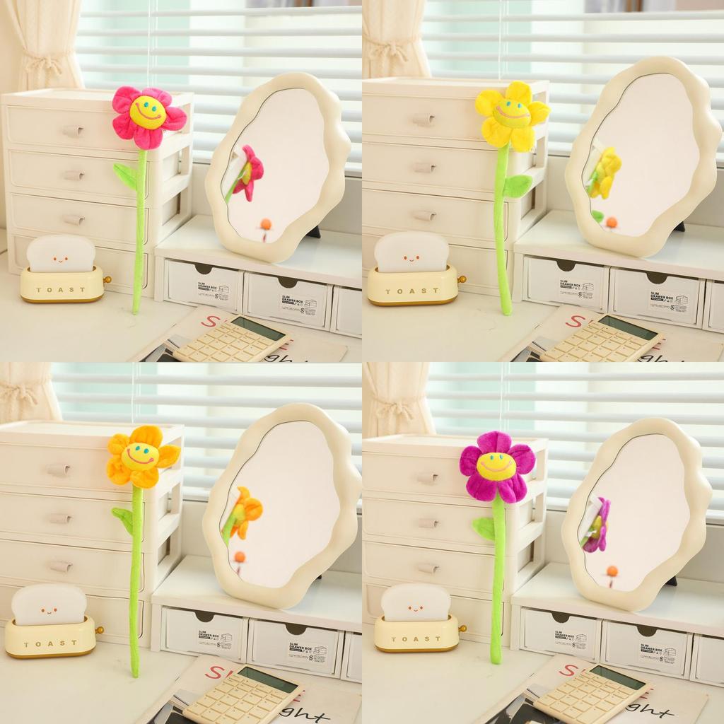 Plush Sunflower And Rose Floral Bundle With Flexible Stems For Teen Bedroom Decor And Collectors