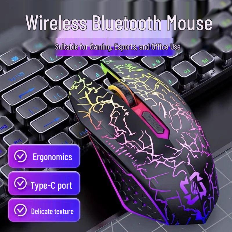 Беспроводная Bluetooth-мышь X36, двухрежимная, бесшумная, перезаряжаемая, светящаяся, для офисного ноутбука