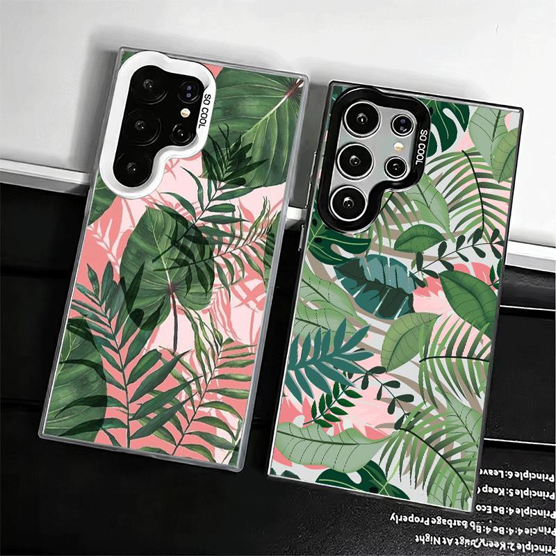 Summer Plants Green Leaf Shockproof Phone Case for Samsung Galaxy S26 Edge S25 Ultra S24 FE S23 Plus S21 Cover Anti Fall Fundas