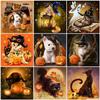 5D Diamond Painting Dog Full Drill Round New Arrival Diamond Embroidery Animal Cat Mosaic Rhinestone Kit Halloween Gift