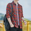 Осенне-зимняя хлопковая рубашка, трендовая клетчатая рубашка из овечьей шерсти, утолщенная, теплая, для мужчин
