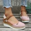 Lucyever Wedge Closed Toe Sandals Women Summer Plus Size Ankle Buckle Espadrille Shoes Woman Casual Thick Sole Platform Sandles