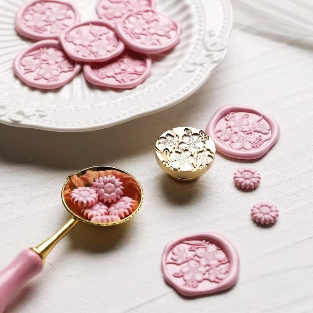 Round Wax Seal Stamp Flowers Sealing Wax Supplies Scrapbooking Sealing Wax Gift Packaging Cards