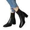 Fashion Shoes for Women Fashion Knitted Ankle Women's Boots Winter Modern Boots Women Solid Slip-on Square Toe Heeled Female Shoes 9068