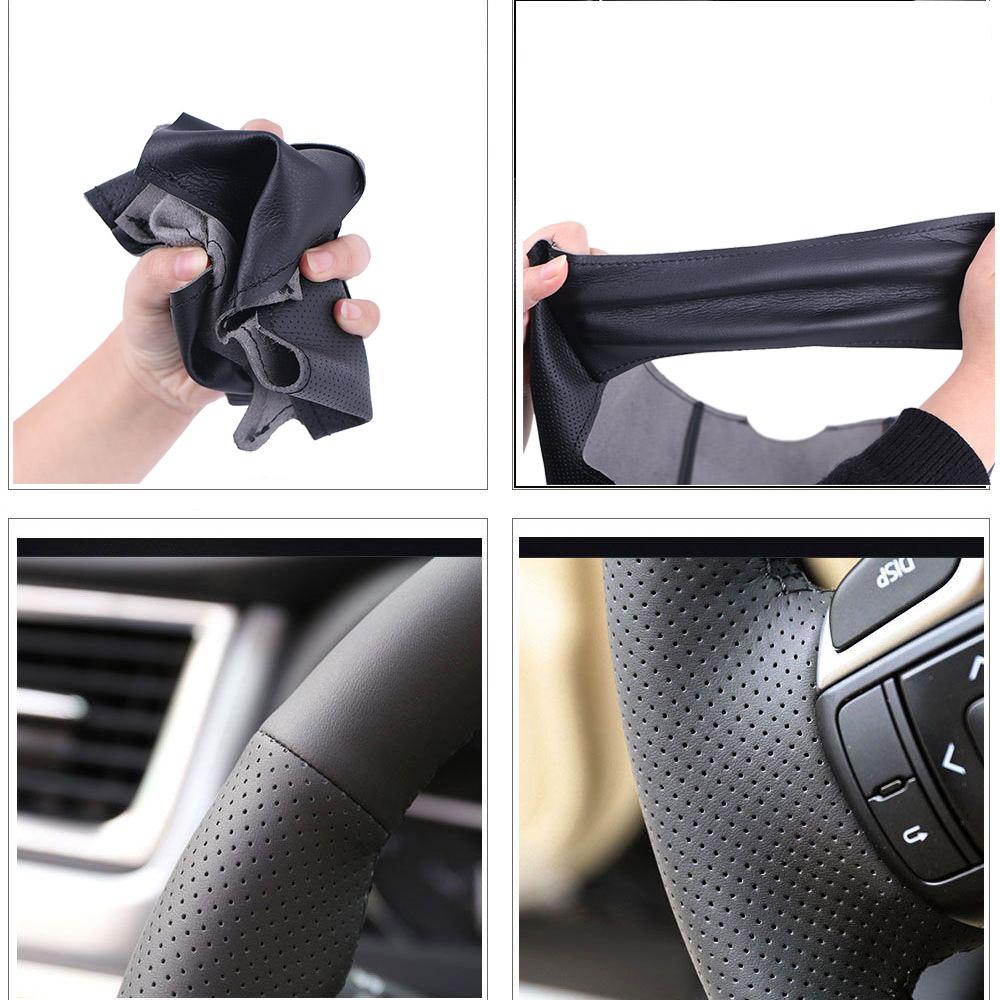 DIY Customaizd Car Steering Wheel Cover For Buick Sail Opel Astra G H 1998-2007 Zafira A Leather Braid For Steering Wheel