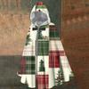 Christmas Print - Unisex Retro Vertical Cape Long Hooded Cape