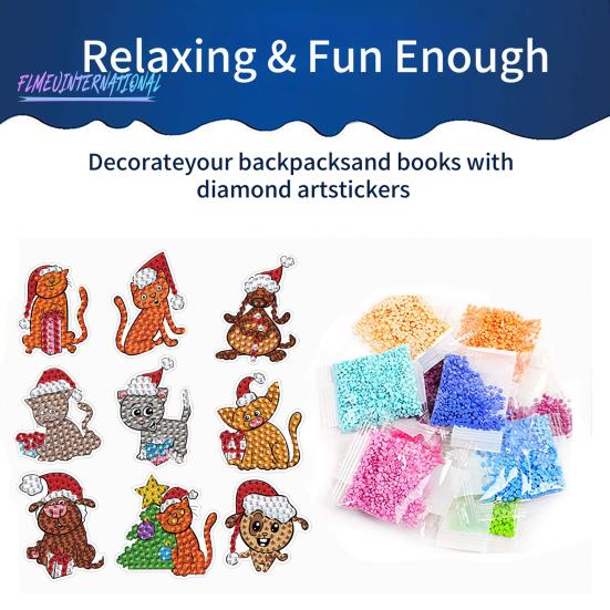 1 комплект, наклейка с алмазной живописью, набор рождественских наклеек «сделай сам», устойчивая к выцветанию наклейка со стразами для детей и взрослых