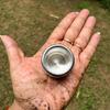 925 Silver Handmade Trinket Kajal Casket Jewelry Box , Surma Kumkum Sindoor Container, Pill Box, Round shape 4 cm dia 15 gms Temple Pooja