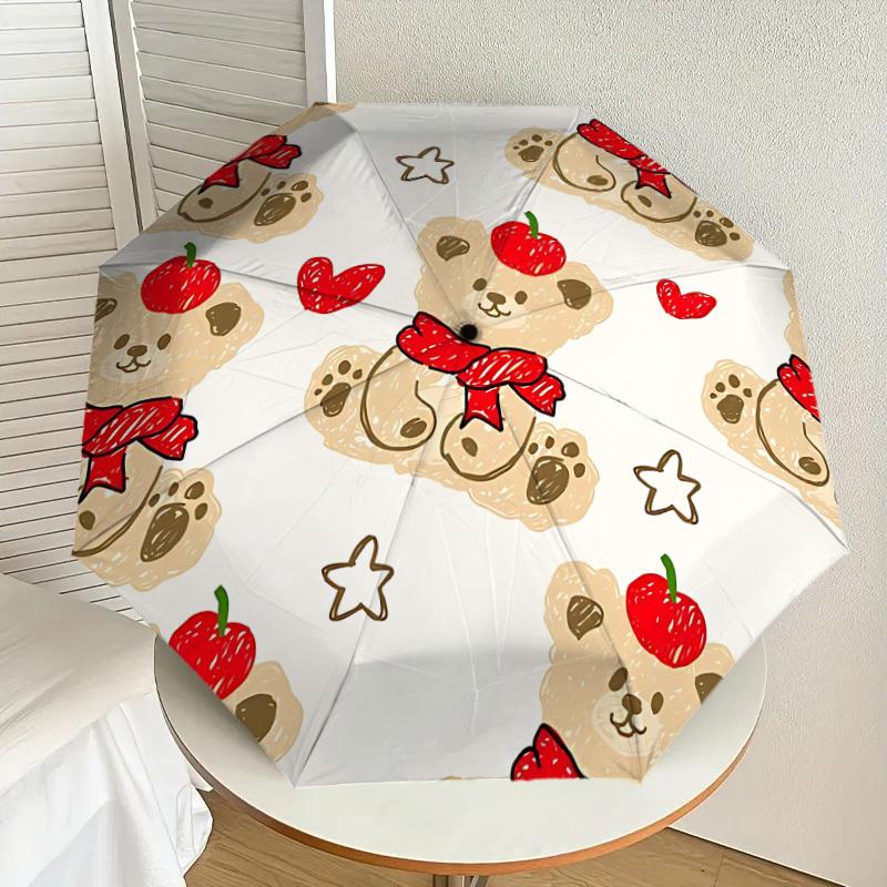 1pc Bear, Apple Automatic Open/Close Umbrella, Formal Events - Ideal Gift for Family or Friends, Outdoor Accessory yy251211154