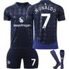 Подростки Дети Взрослые Индивидуальное Имя Футбольные Комплекты 2024-25 Манчестер Юнайтед Выездной #7 РОНАЛДО Тренировочный Комплект с Носками