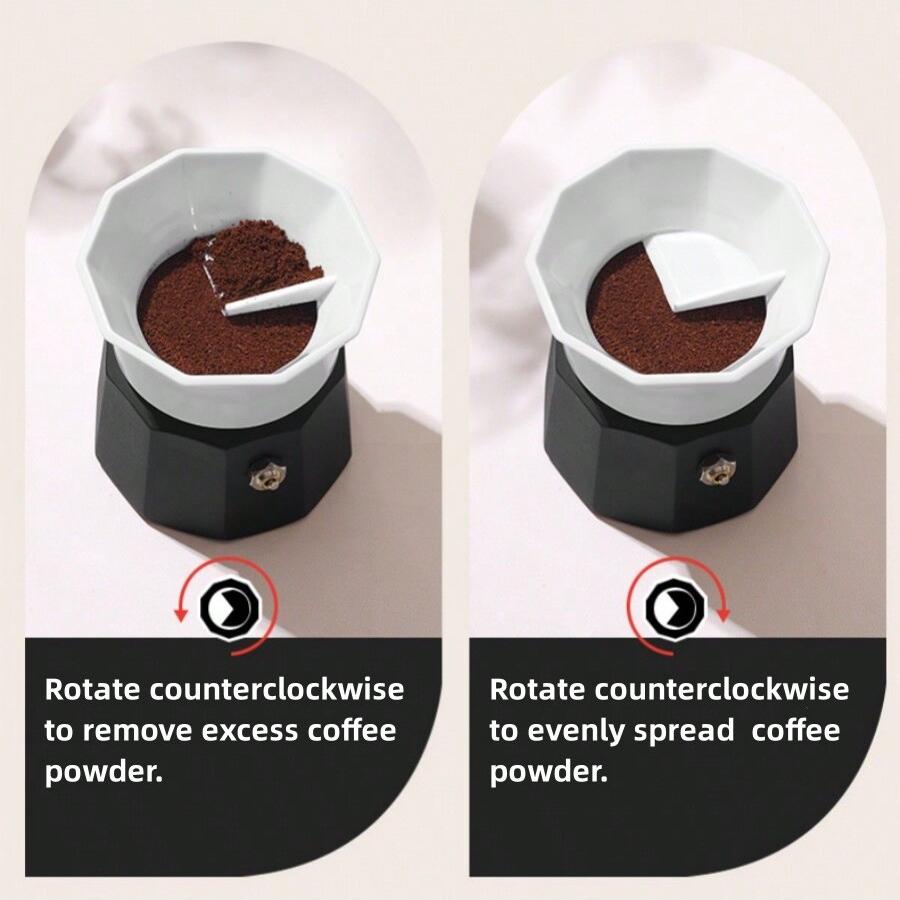 1 шт. Распределитель кофейного порошка мокка, диспенсер для порошка для кофейника, приемное кольцо, вращающийся плоский распределитель порошка без давления