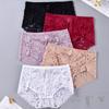 Женские трусики больших размеров, сексуальное нижнее белье, кружевные трусики, нижнее белье со средней талией