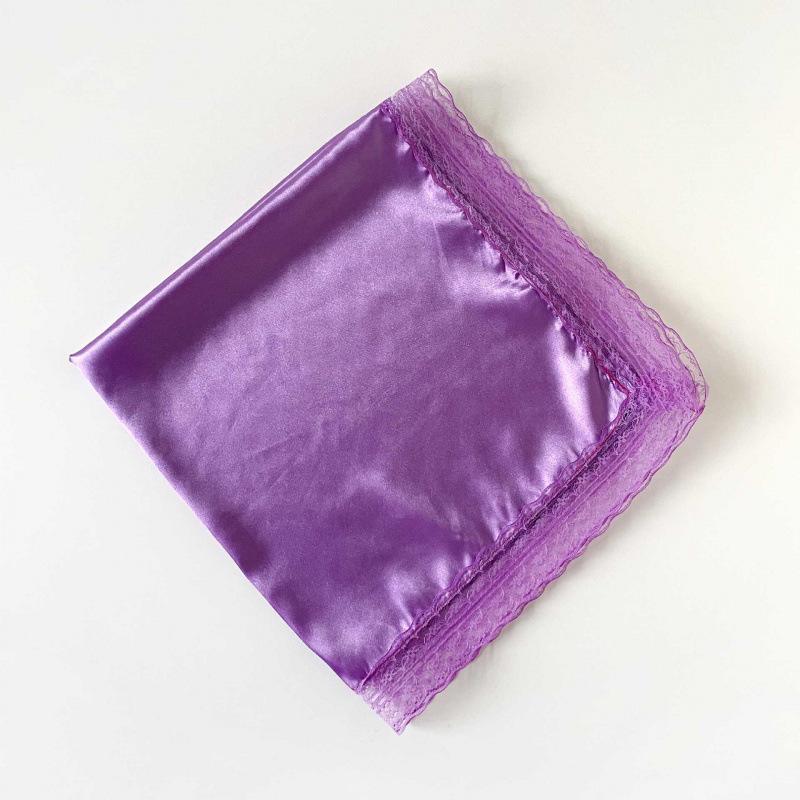 Summer small silk scarf 61-satin glossy square scarf solid color simple matching scarf shawl trendy lace silk scarf