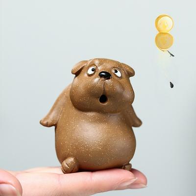 Ручная работа Пурпурный песок Чайные питомцы Можно выращивать, Пораженный Мультяшная собака Чайная игра Чайный столик Украшения