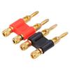 2Pcs Stackable Dual Banana Male Plug 2 Way Brass Connectors Speaker Wire Accessories 32A 1000V