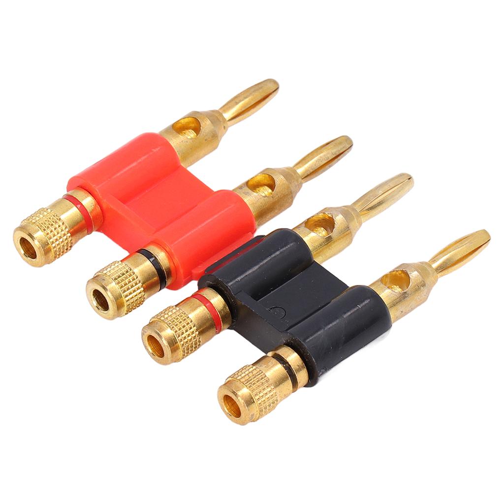 2Pcs Stackable Dual Banana Male Plug 2 Way Brass Connectors Speaker Wire Accessories 32A 1000V