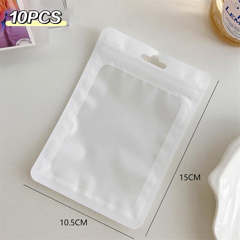 10 шт. Сумка для хранения карточек/фотокарточек, Цветная матовая прозрачная сумка на молнии, Пакет для подарочной упаковки, Упаковочный пакет-чехол для стикер-карты
