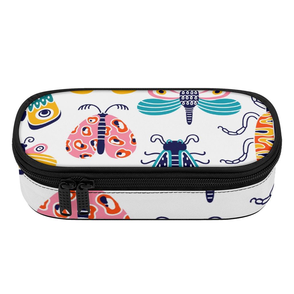 Pen Case Smooth Zipper Large Capacity 300D Polyester with Mesh Pocket Removable Divider and Pen Slots for School and Study