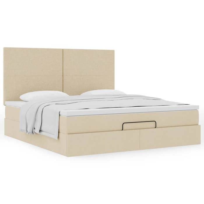 Maison Exclusive - Cadre de lit ottoman avec matelas crème 180x200 cm tissu