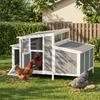 Wooden Chicken Coop Chicken House With Lockable Door Nesting Box Waterproof Pet Roof For 3 4 Chickens 145x90x92 Cm Gray