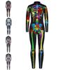 Realistic Body Skeleton Skull 3d Print Halloween Bodysuit Cosplay Costume Sexy Jumpsuit Adult Carnival Monos Mujer