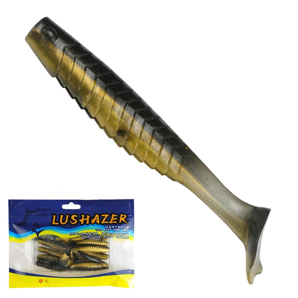 10 Pcs 6.5cm Foot T-tail Soft - Bicolor for Bass