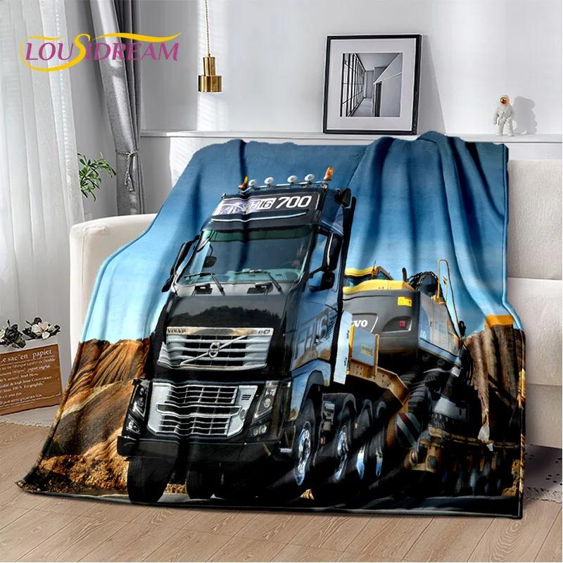 Мягкое фланелевое одеяло Volvo Truck Lorry для 3D-печати, для кроватей, спальни, дивана, пикника, плед для накидки, для отдыха на свежем воздухе, подарок на дневной сон