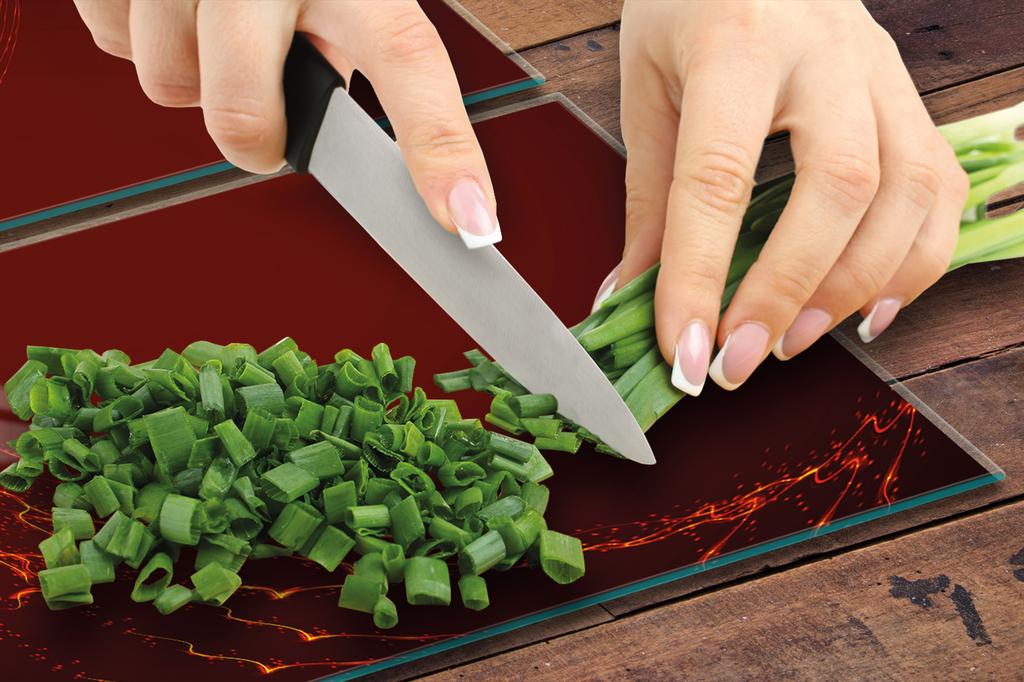 СТЕКЛЯННАЯ ЗАЩИТНАЯ ПАНЕЛЬ ДЛЯ КУХНИ 2x35x52 КРАСНАЯ