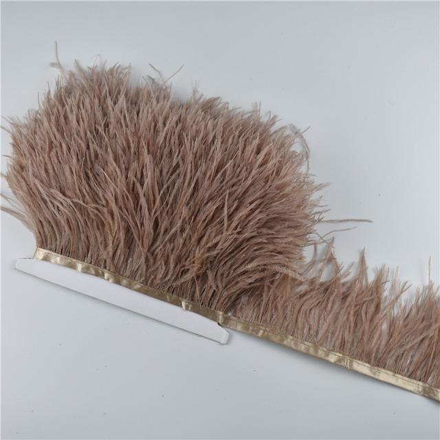 1M 5M 10Meter 8-10CM Black Ostrich Feather Trims Natural White Ostrich Feather for Craft Ribbon Fringe for Skirt Party Clothing