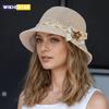 Элегантная женская соломенная шляпа с цветочным декором - Дышащая шляпа от солнца для активного отдыха, путешествий, отпуска, рыбацкая шляпа, пляжная шляпа
