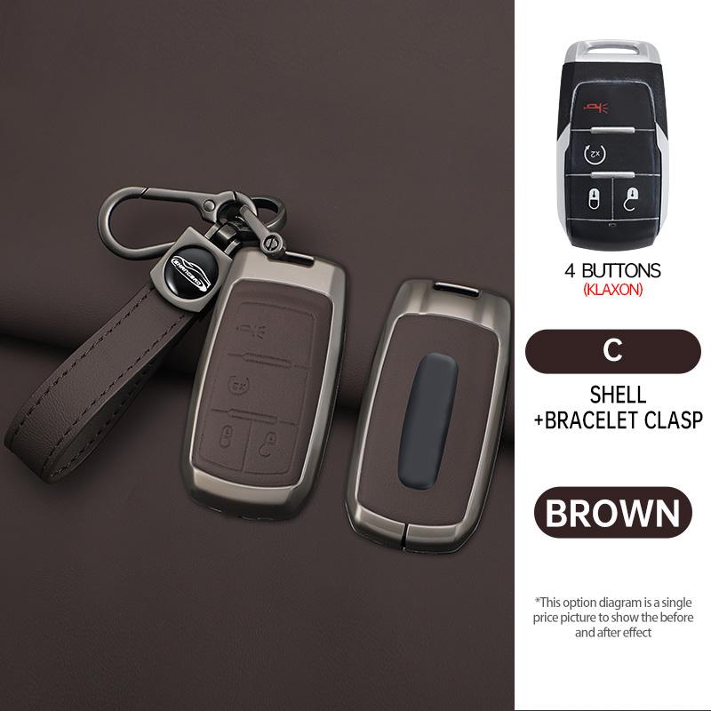 Styling Mouldings 3/4/5/6 Buttons Zinc Alloy Car Key Case Cover Accessories For Dodge RAM 1500 2500 3500 4500 5500 RAM1500 RAM25