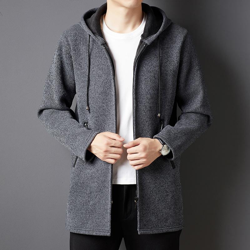 Вязаный кардиган мужской новый осенний мужской длинный вязаный кардиган пальто трендовая мужская одежда