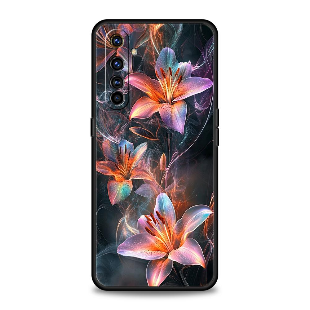 Реалистичный принт цветка лилии Мягкий ТПУ для Realme 12 11 10 9 Pro Plus GT2 GT3 GT5 7 8 Pro C21 C25 C35 Pro 5G Ударопрочный чехол для телефона