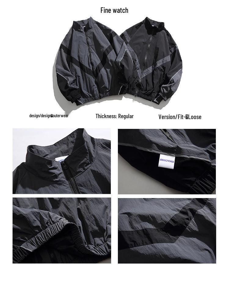 Мужская винтажная ретро ветровка на молнии - Универсальная повседневная одежда для весны/осени