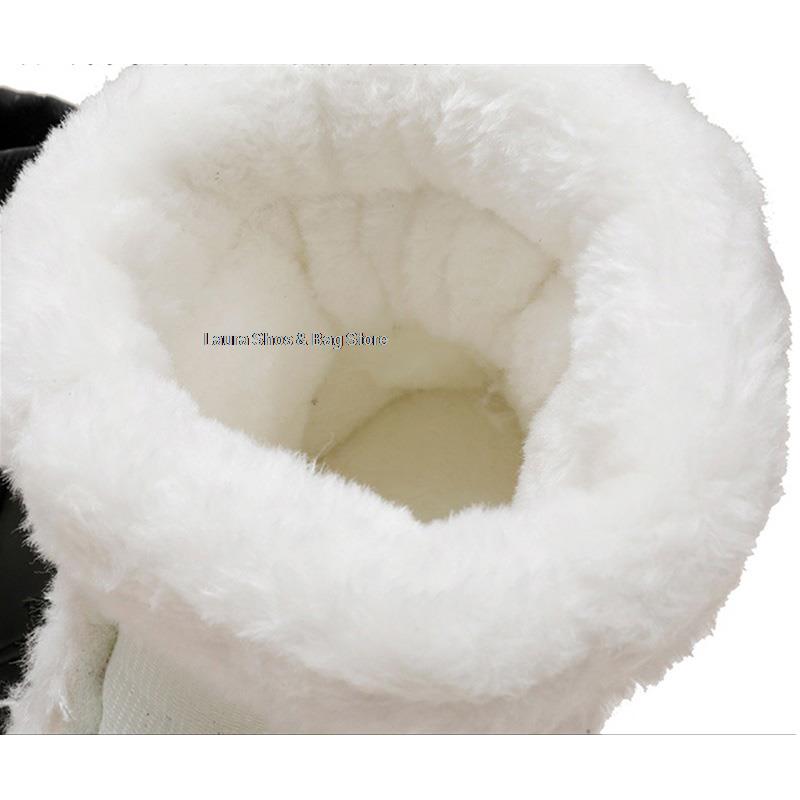 Модные зимние женские зимние ботинки для горных лыж для родителей и детей, водонепроницаемые ботинки до щиколотки, женские теплые плюшевые хлопковые ботинки на платформе и плоском каблуке