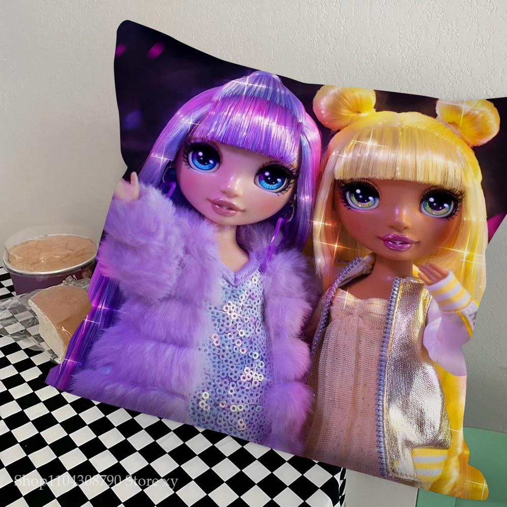 Аниме Радужные Высокие Куклы Наволочка Модная Квадратная Наволочка Спальня Диван Комната Ins Декор Подушка для Отдыха 40x40