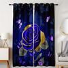 Blue Rose Butterfly High Shading Drapes Fashionable Printed Drape ideal for Bedroom Space Space Kitchen Area and Living Room Home Decor 2 Panels1