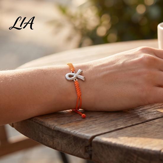 Comfortable Daily Wear Cord 2PCS Hand-woven Braided Bracelets with Metal Ribbon Pendant, Adjustable Awareness Commemorative Gift for Health