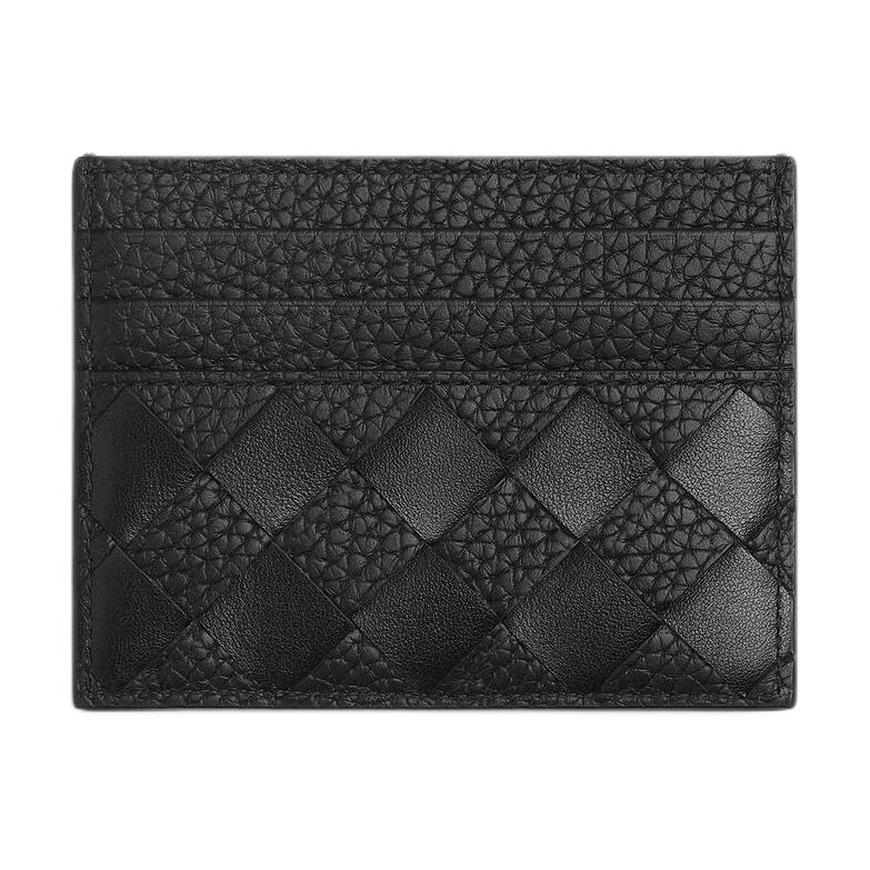 Bottega Veneta Плетеный Кожаный Держатель для Карт Мужские Аксессуары Черный 795612V63U21000