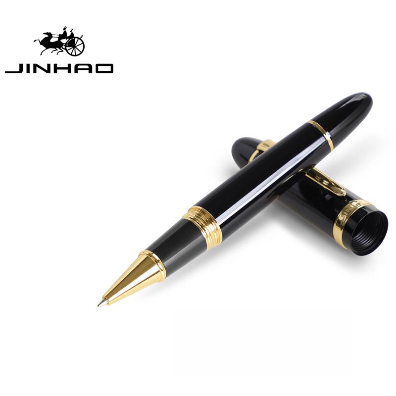 Jinhao 159 Металлическая Ручка-Роллер Большого Размера Серебряная Отделка Сменная Картридж Professional Офис Школа Дом Канцелярские Товары Пишущая Ручка