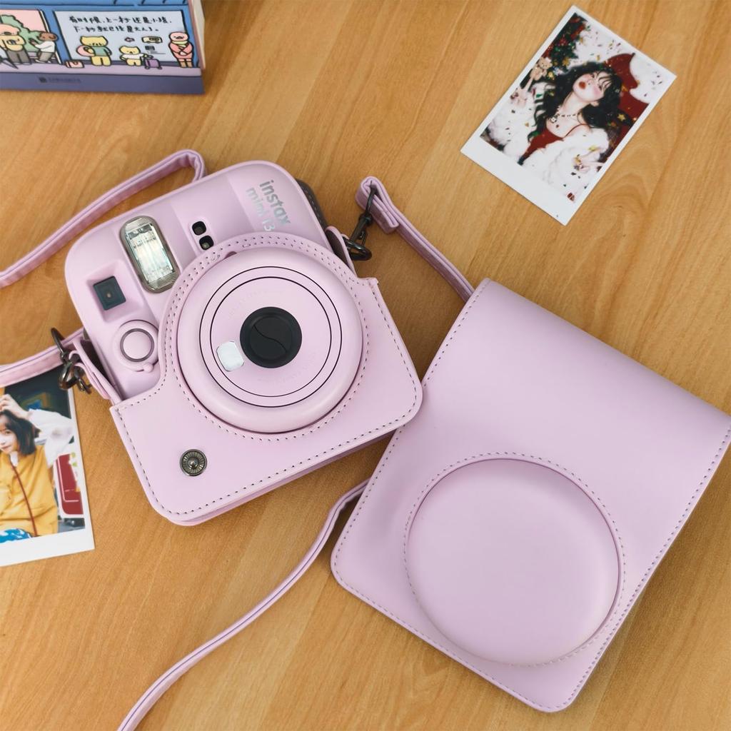 Чехол-кейс WDMART для Fujifilm Instax Mini, ударопрочный защитный чехол с регулируемым и съемным металлическим ремешком на карабинах, простой, для ежедневных путешествий и