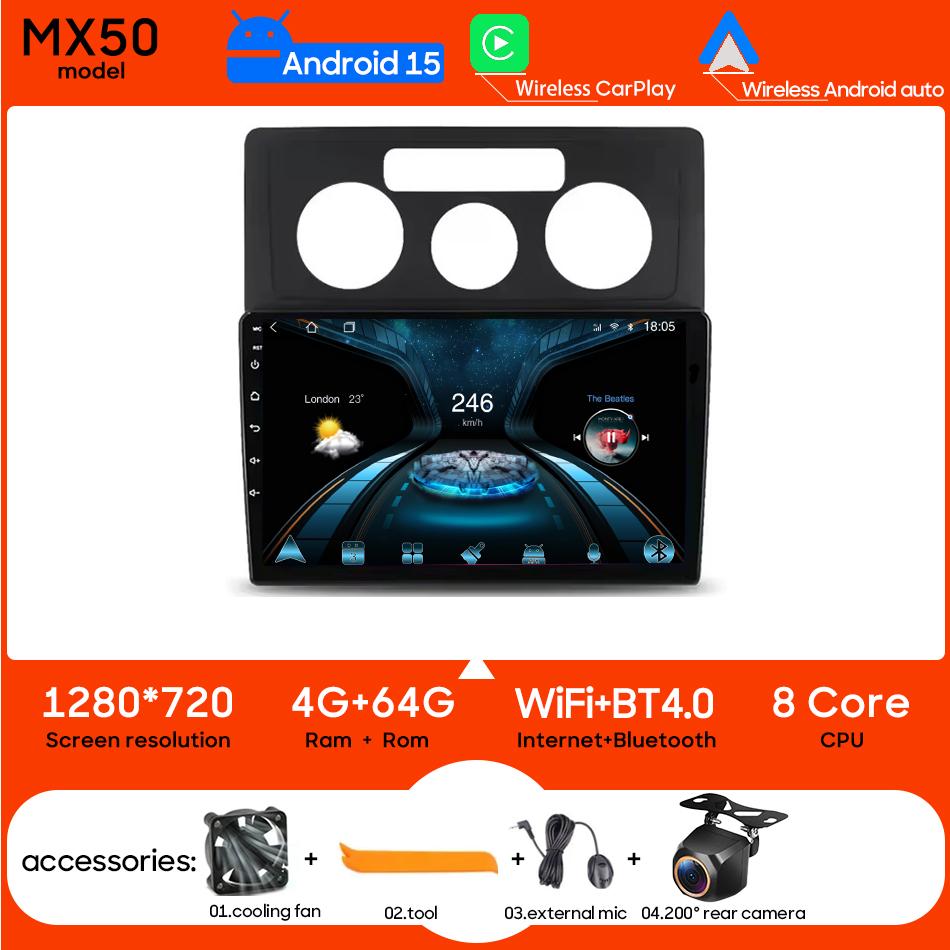 Android pour Volkswagen Caddy 2004 - 2010 lecteur multimédia de voiture Carplay unité principale automatique Radio vidéo stéréo Navigation GPS 2din