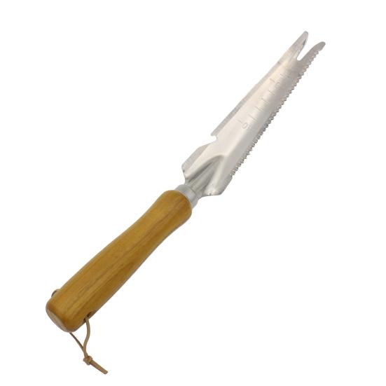 Yousheng Ручной удалитель сорняков Вилка из нержавеющей стали Ручной пропольщик Удалитель сорняков с деревянной ручкой Садовый инструмент для прополки для удаления мха и сорняков