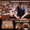 Leather Working Kit, Leather Working Tools and Crafting Kit with Custom Storage Bag, Engraving, Cutting, Sewing, Stamping, Sanding Supplies