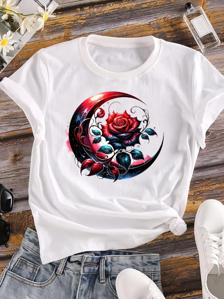 (Asian Size) Butterfly Trend 90s Women Tee Top Clothing Casual Print Lady Flower Fashion Short Sleeve T Shirt Female Graphic T-shirts