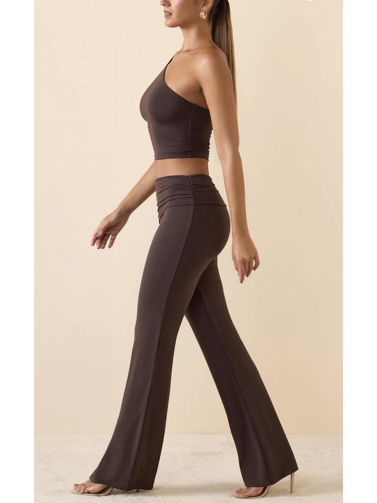 Женские брюки для йоги клеш с высокой талией Regina: Слимминг, Дышащий, Телесный, Европейский и Американский Фитнес Стиль